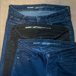 3 pairs of Old Navy Skinny Jeans Blue Black Classic Style